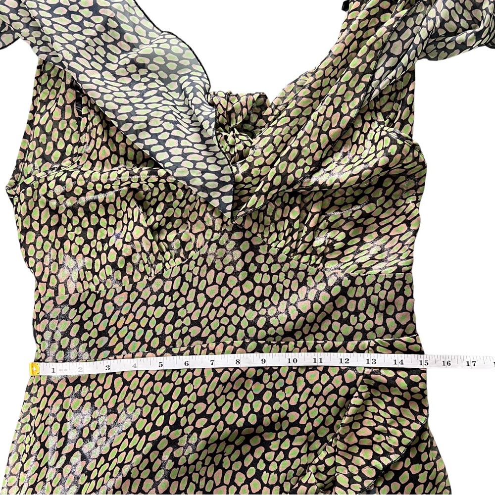 Nocturne Ruffled Long Dress Open Back Size Large - Picture 11 of 12